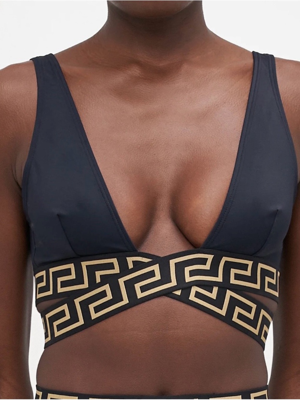 Versace Black Women's Swim Bikini Top - Sleek Classic
